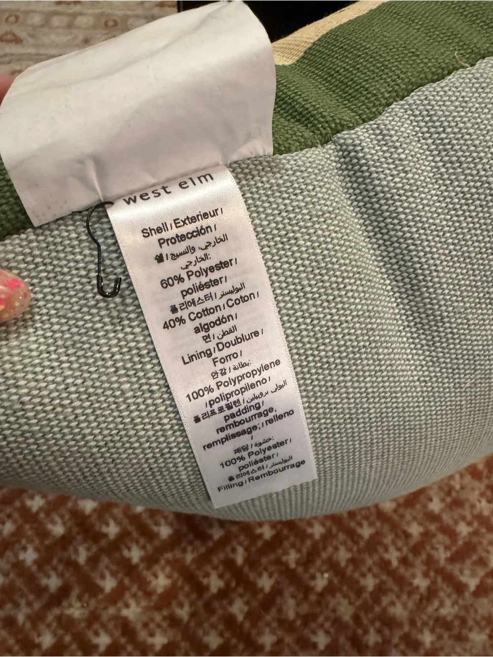 Outdoor Picnic Scene Decorative Pillow - Green & Cream